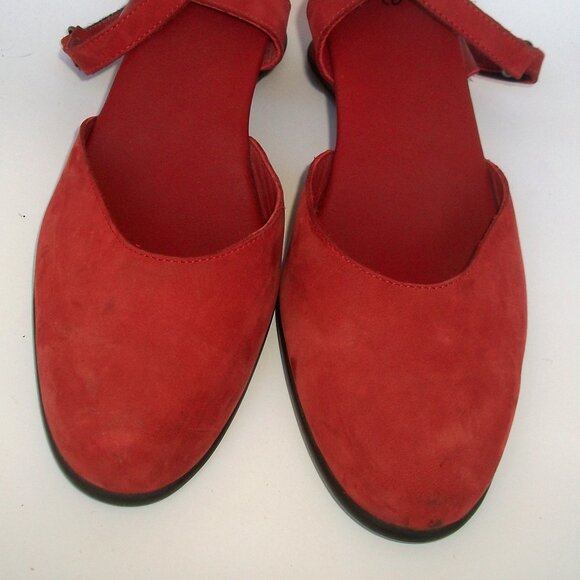 Arche France Eco-Friendly Red Nubuck Mary Jane Wedge Comfort Flats 40M 9M - Picture 3 of 8